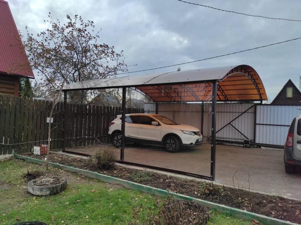 Прозрачные шторы ПВХ для навеса под автомобиль в Чехове